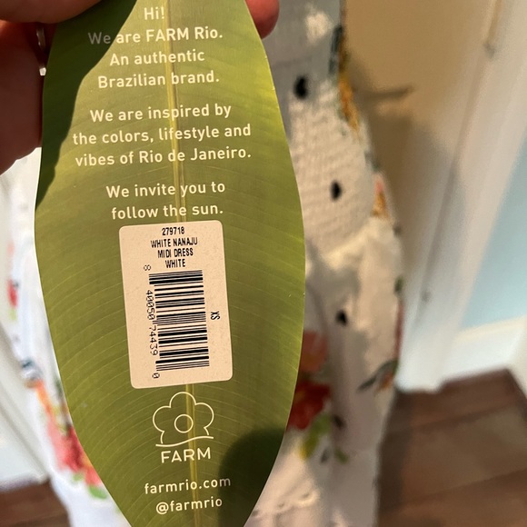 BNWT FARM Rio Nanaju Midi Dress in White Size X-Small - Picture 4 of 9